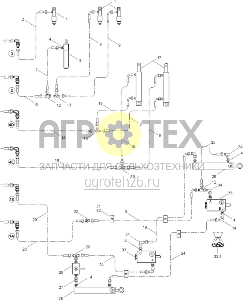 Чертеж  гидр.компоненты Cit12000 AMALOG+ - кронштейны (ETB-014011) 