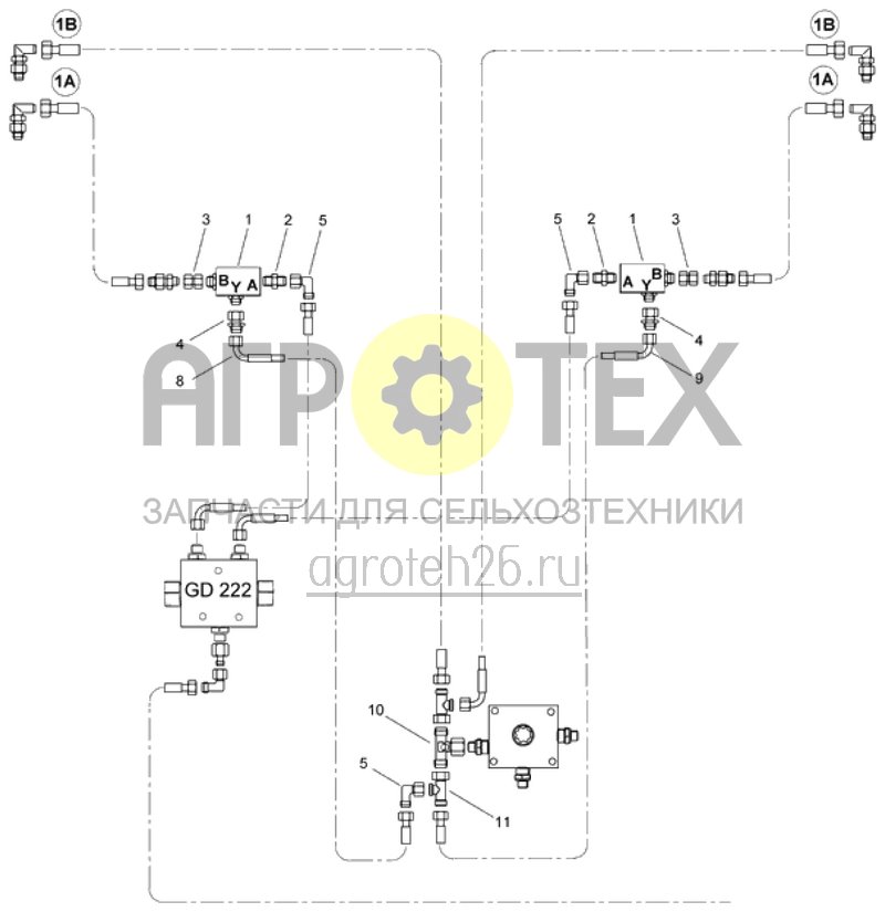 Чертеж  гидр. компоненты Cit 8/9/12000 AMALOG+ - рама, дооснащение обратный клапан (ETB-014016) 