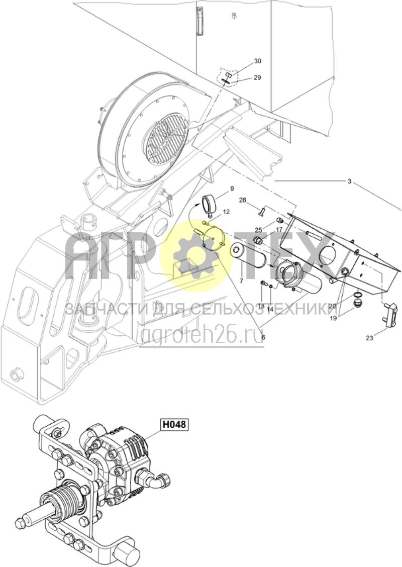 Чертеж  (RUS)Hydr. Bordaggregat PTO - ?ltank (ETB-014030) 