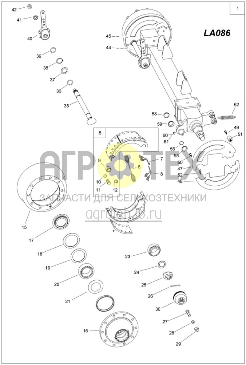 Чертеж  тормозная ось LA086 (UG 4500) (ETB-014045) 