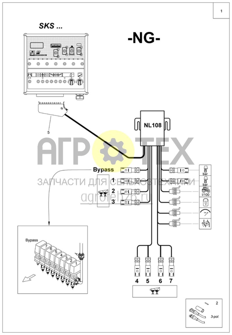 Чертеж  жгут проводов NL108 UG арматура -NG- SKS (ETB-014107) 