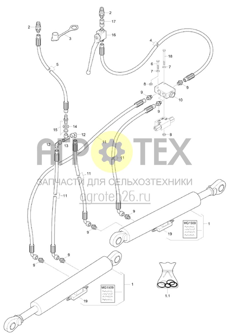 Чертеж  гидравлика Catros 4001-2, 5001-2, 6001-2 (ETB-014756) 