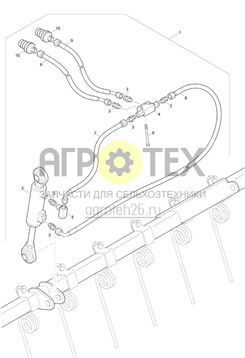 Чертеж  гидравлика фронтальных загартачей Catros 3001-T, 4001-T (ETB-014847) 