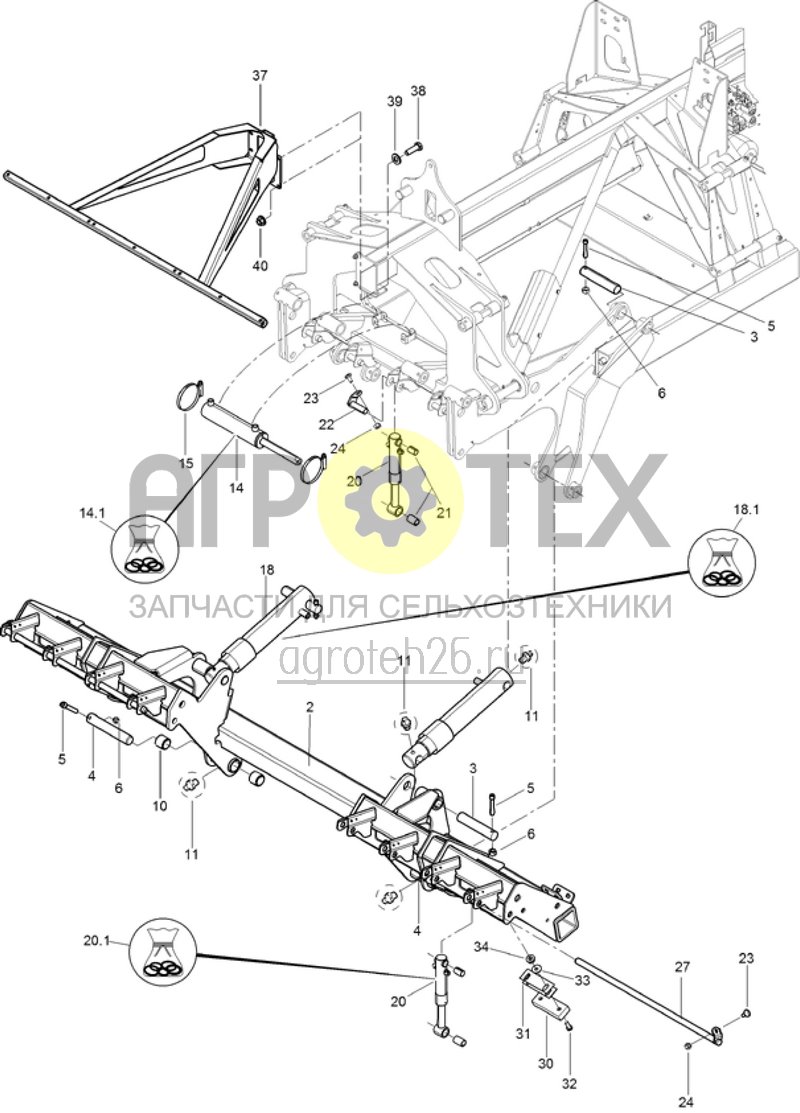  балансир оси, навесн.детали задн., 4001 (ETB-014867)  (№4 на схеме)