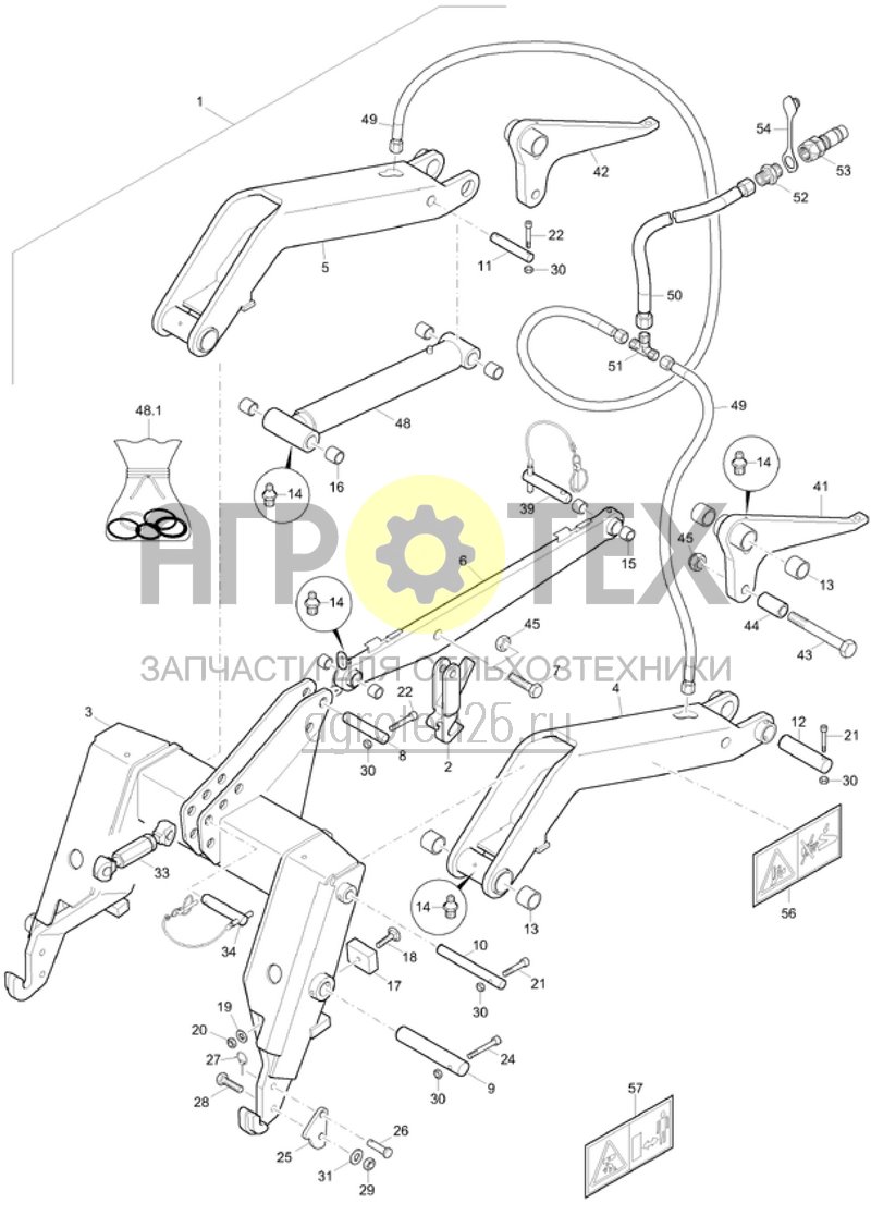 Чертеж  Механизм подъемной рамы Huckepack 3.1 (от 2012) (ETB-015163) 