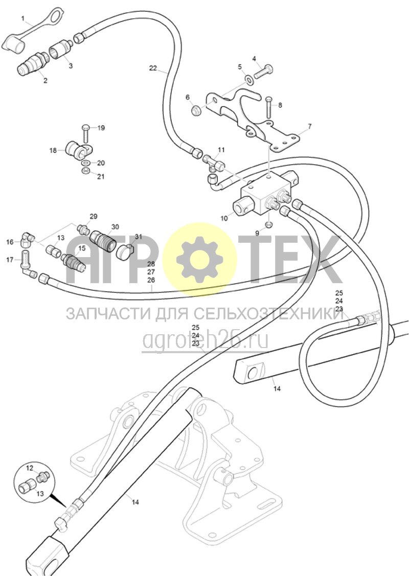 Чертеж  (RUS)Hydraulik Spuranreisser (ab Masch ????) (ETB-015191) 