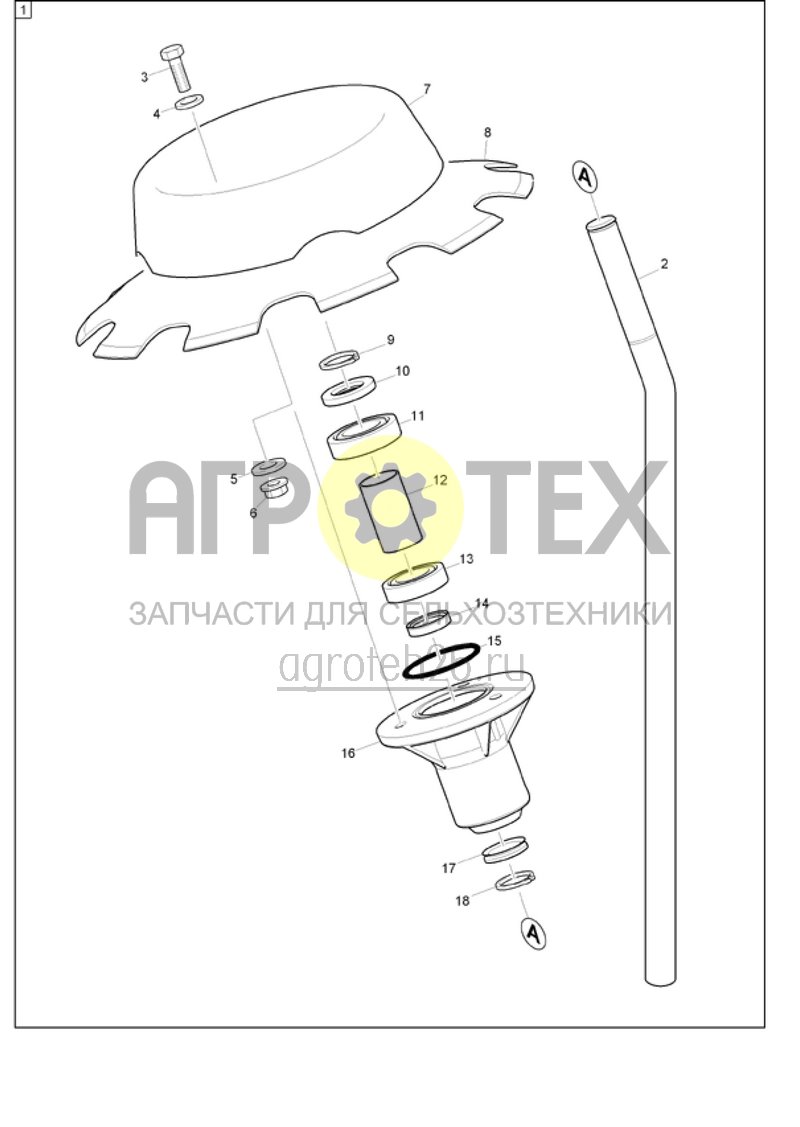 Чертеж  (RUS)Spuranreisser/Spurscheibe (ab Masch ????) (ETB-015192) 