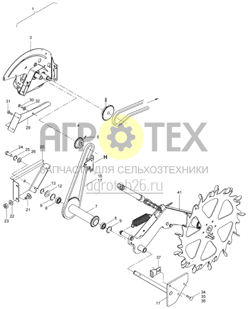  Привод хвостового колеса (ETB-015199)  (№4 на схеме)