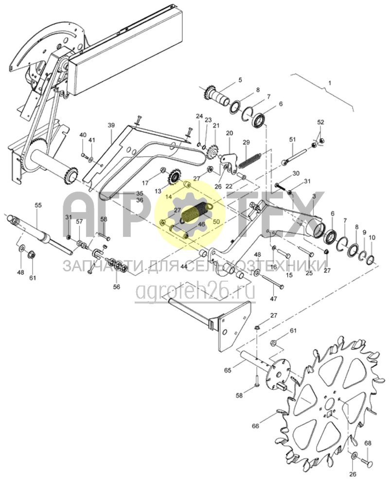  Привод хвостового колеса (ETB-015201)  (№3 на схеме)