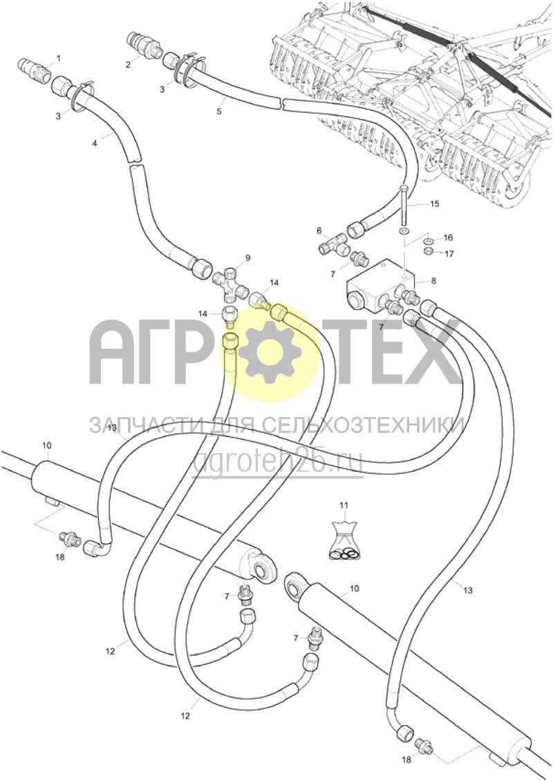 Чертеж  Гидравлика складывания Catros 5501-T, 7501-T (от 04.2012) (ETB-015267) 