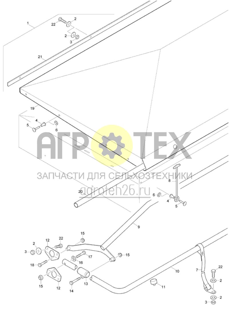 Чертеж  откидной защитный тент XL (ETB-015320) 