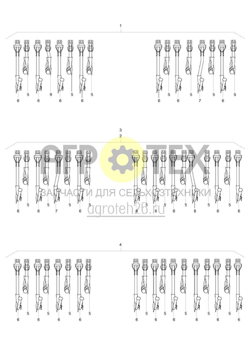  Комплекты сошников / сошник RoTeC междурядье 16 см (03/2011) (ETB-015379)  (№6 на схеме)