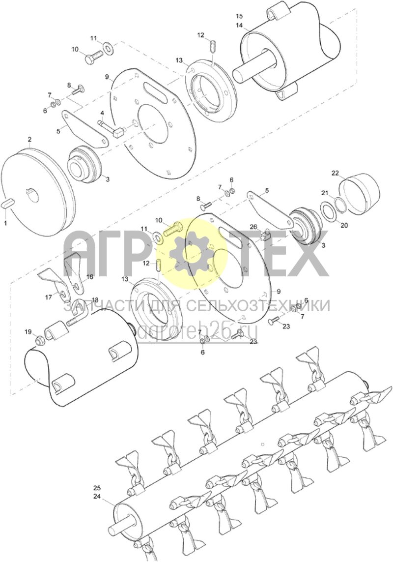  нож/подшипник/ротор CH085/CH100 (ETB-015566)  (№13 на схеме)