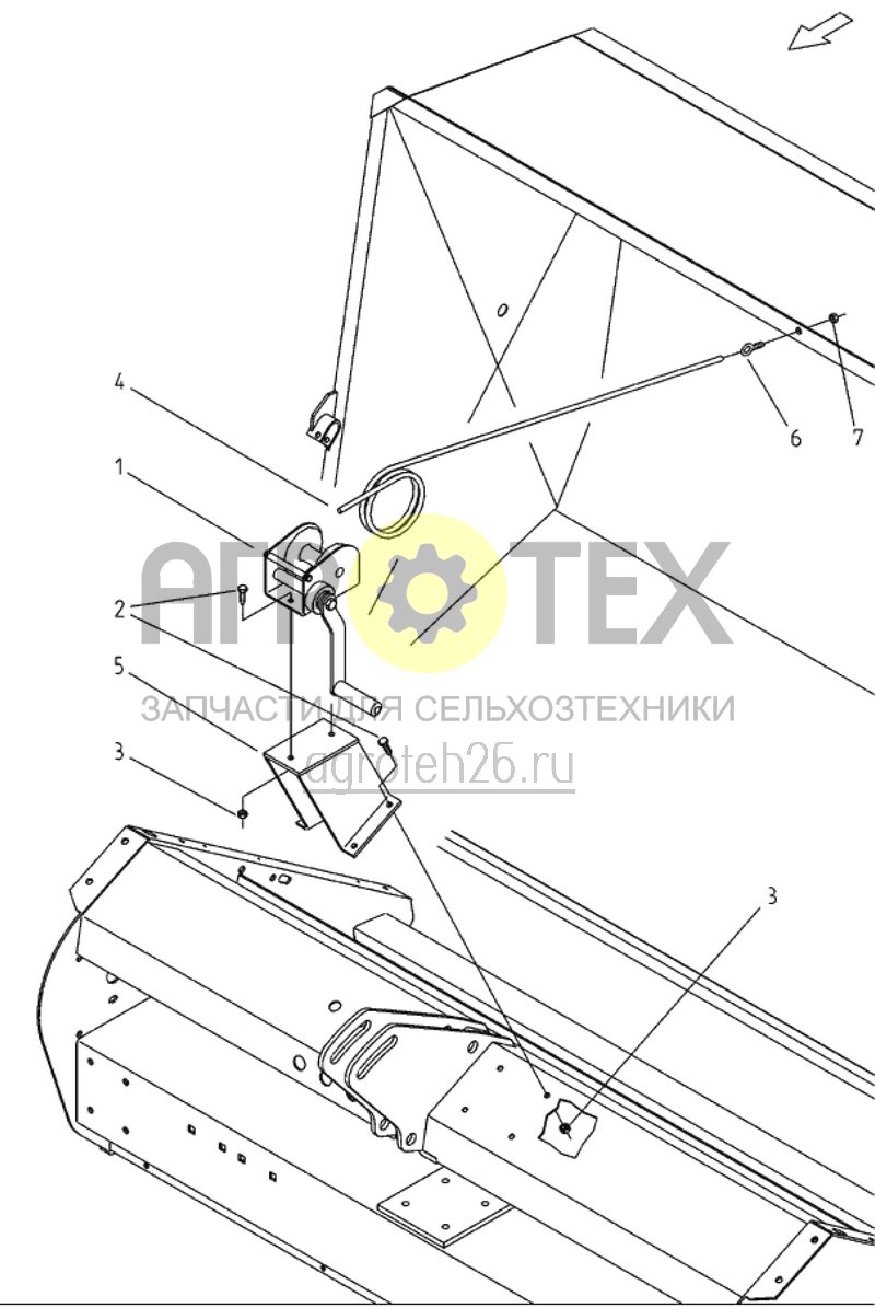 Чертеж  рычаг для заборного бункера LG02 (GH02 120 &amp; 135) (ETB-015585) 