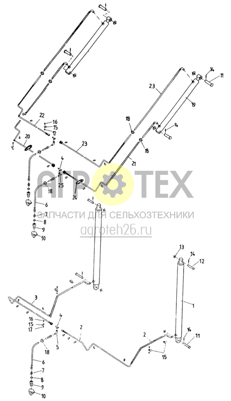  гидравлика рамы (1/2) (ETB-015663)  (№23 на схеме)