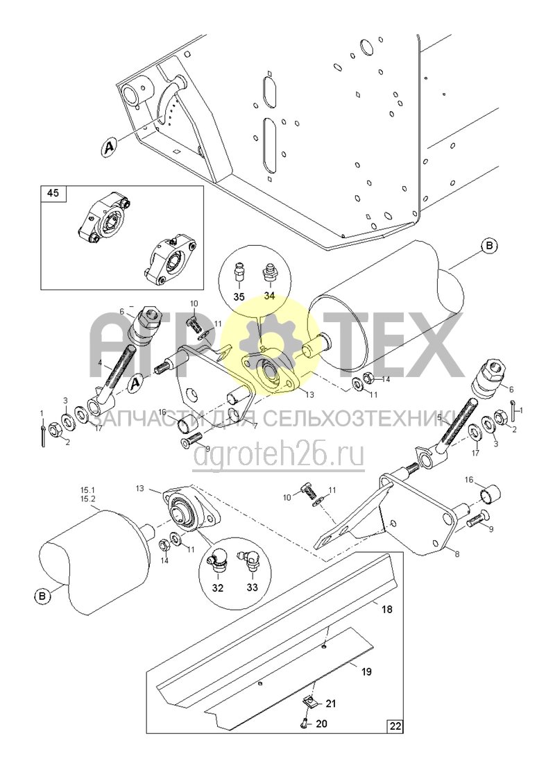 Чертеж  опорный ролик GH210 (ETB-015670) 