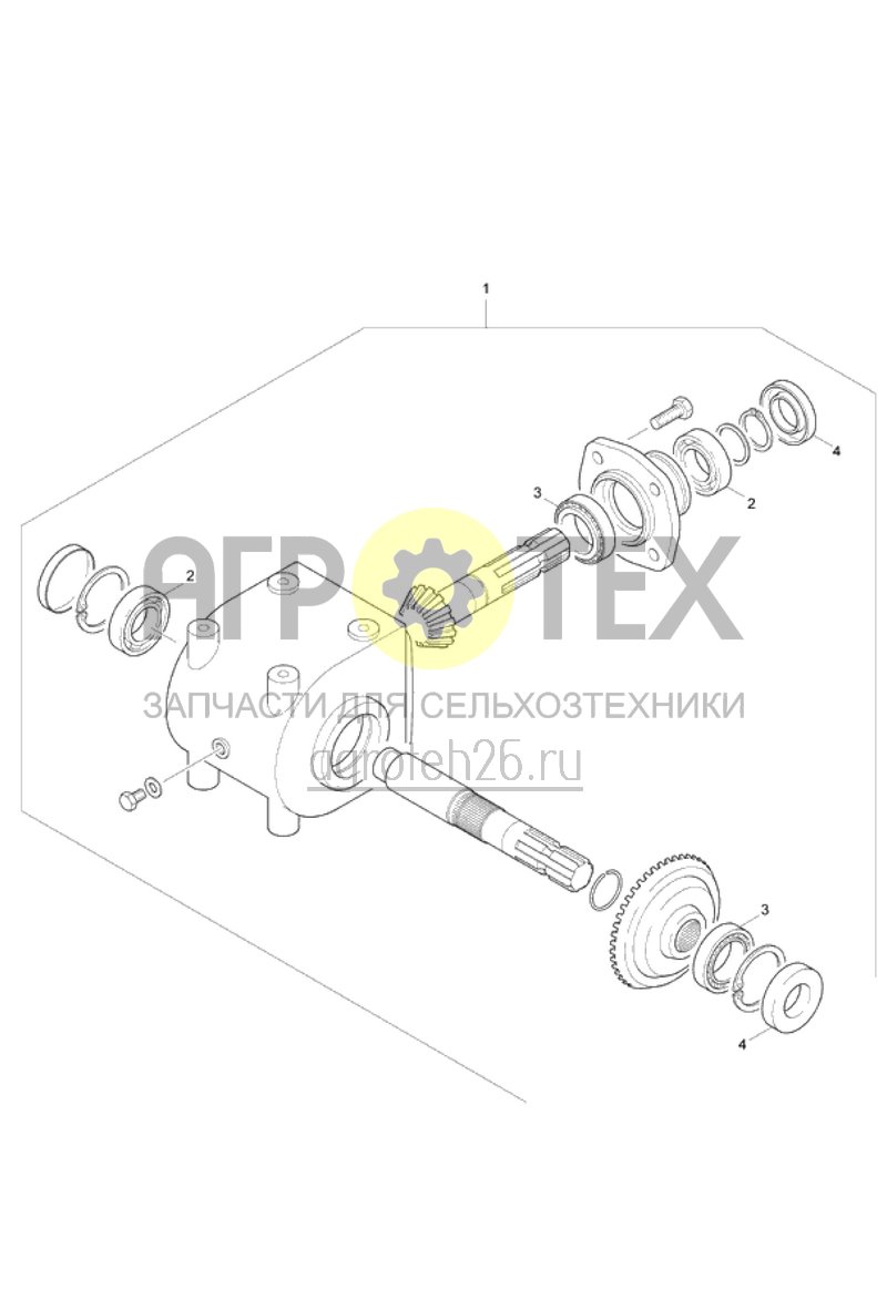 Чертеж  угловой редуктор EA129 (ETB-015673) 