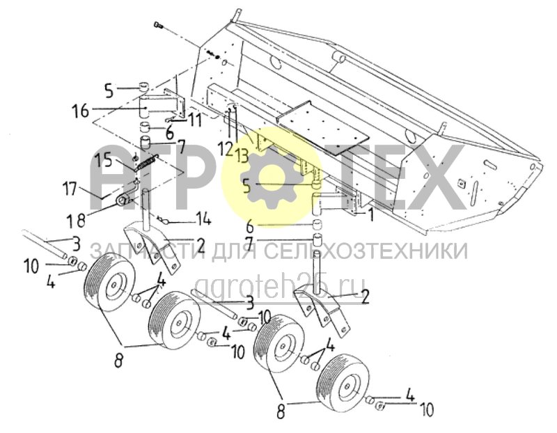 Чертеж  крепление руля KML и KMLV 135-150 (ETB-015714) 