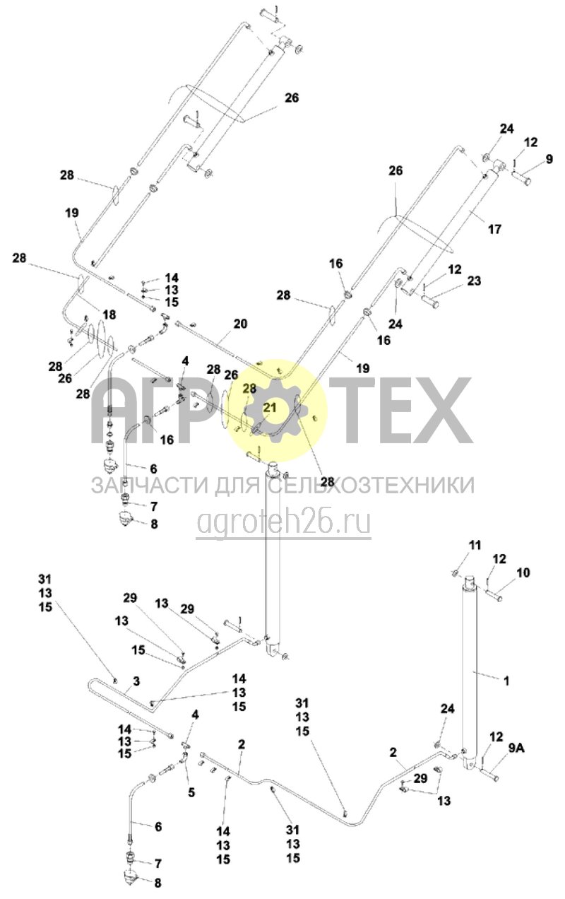 Чертеж  гидравлика рамы (ETB-015736) 