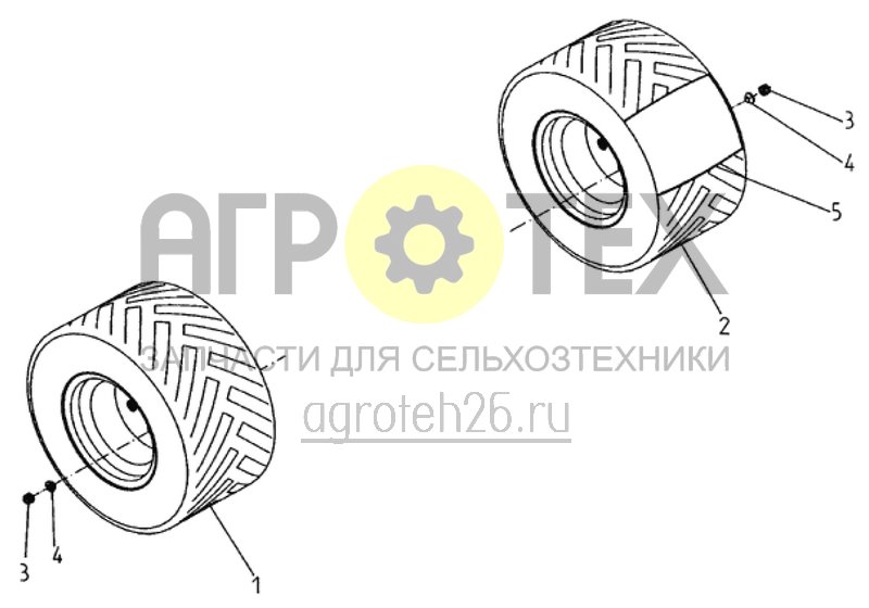 Чертеж  комплект колес полевой профиль (ETB-015888) 