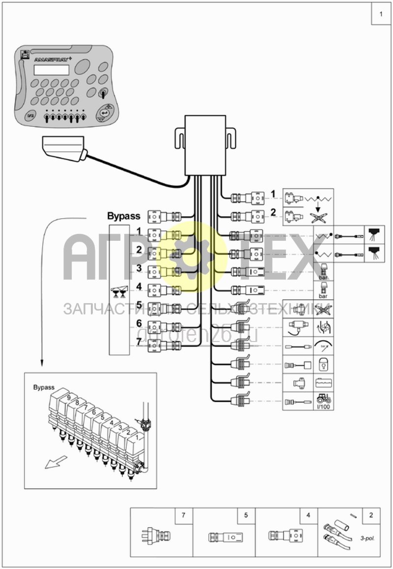  жгут проводов AMATRON + и предварительное складыв (NL125) (ETB-016263)  (№1 на схеме)