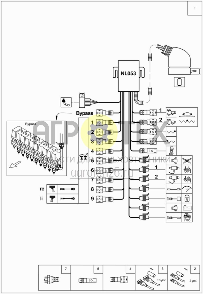 Чертеж  кабельный ствол AMATRON+ и предварит. складывание (NL053) (ETB-016269) 