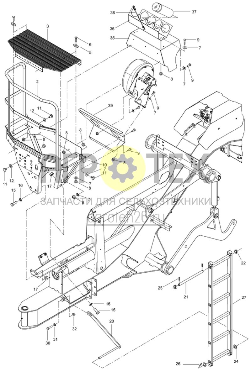  загрузочная ступенька, металлические пластины вентилятор (ETB-016490)  (№27 на схеме)
