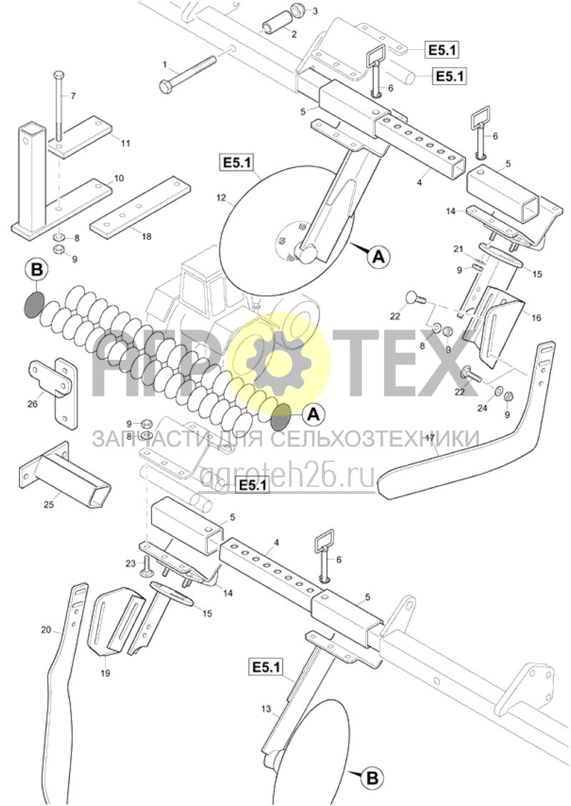  Конечные элементы (с загортачом) Centaur 5001 с 2010 (ETB-016599)  (№19 на схеме)