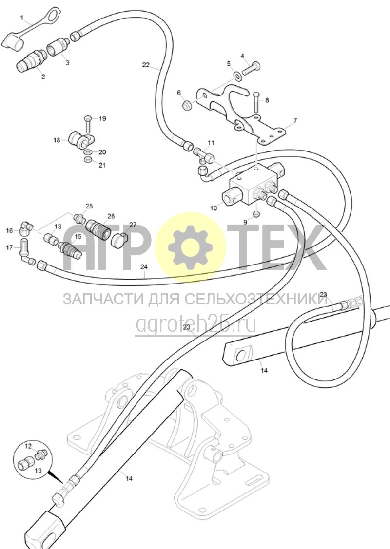 Чертеж  (RUS)Hydraulik Spuranreisser (ab Masch ????) (ETB-016686) 