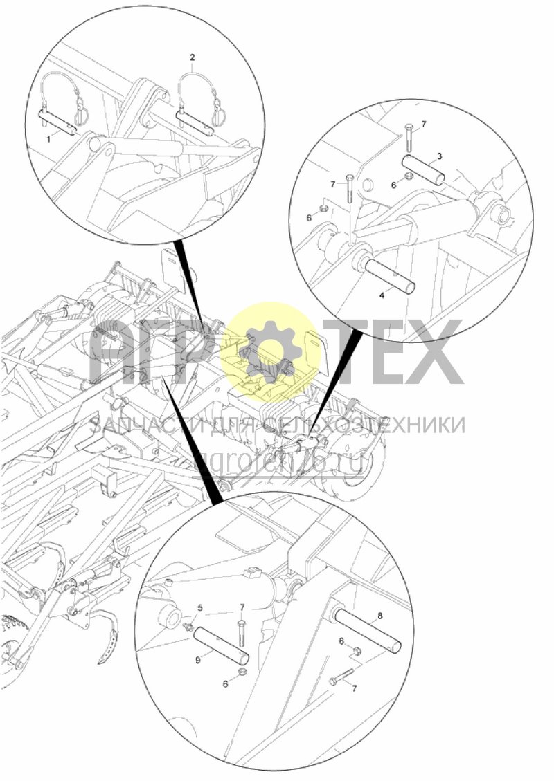  пальцы, катки, гидр. цилиндры (ETB-016708)  (№9 на схеме)
