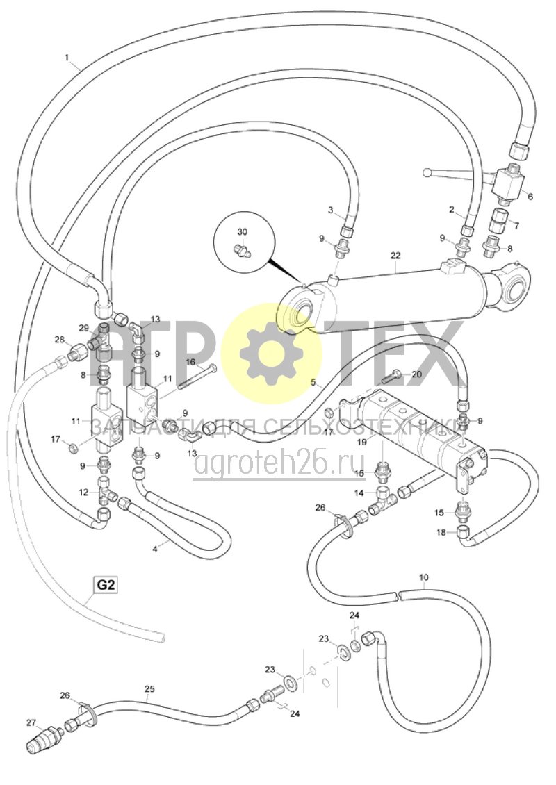  гидр. регулирование глубины шасси (ETB-016727)  (№10 на схеме)