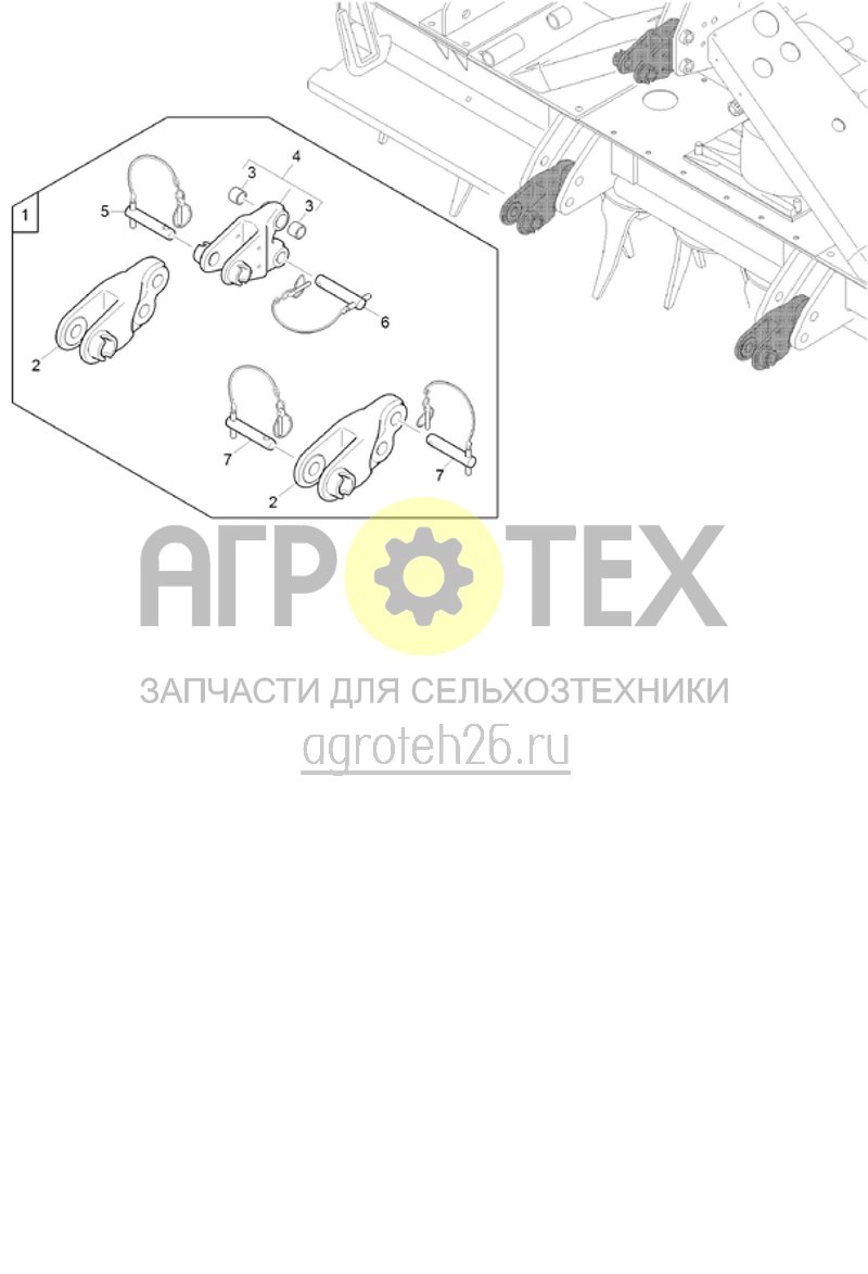 Чертеж  (RUS)Dreipunktverl?ngerung Kat. II (ab 06.2015) (ETB-016858) 