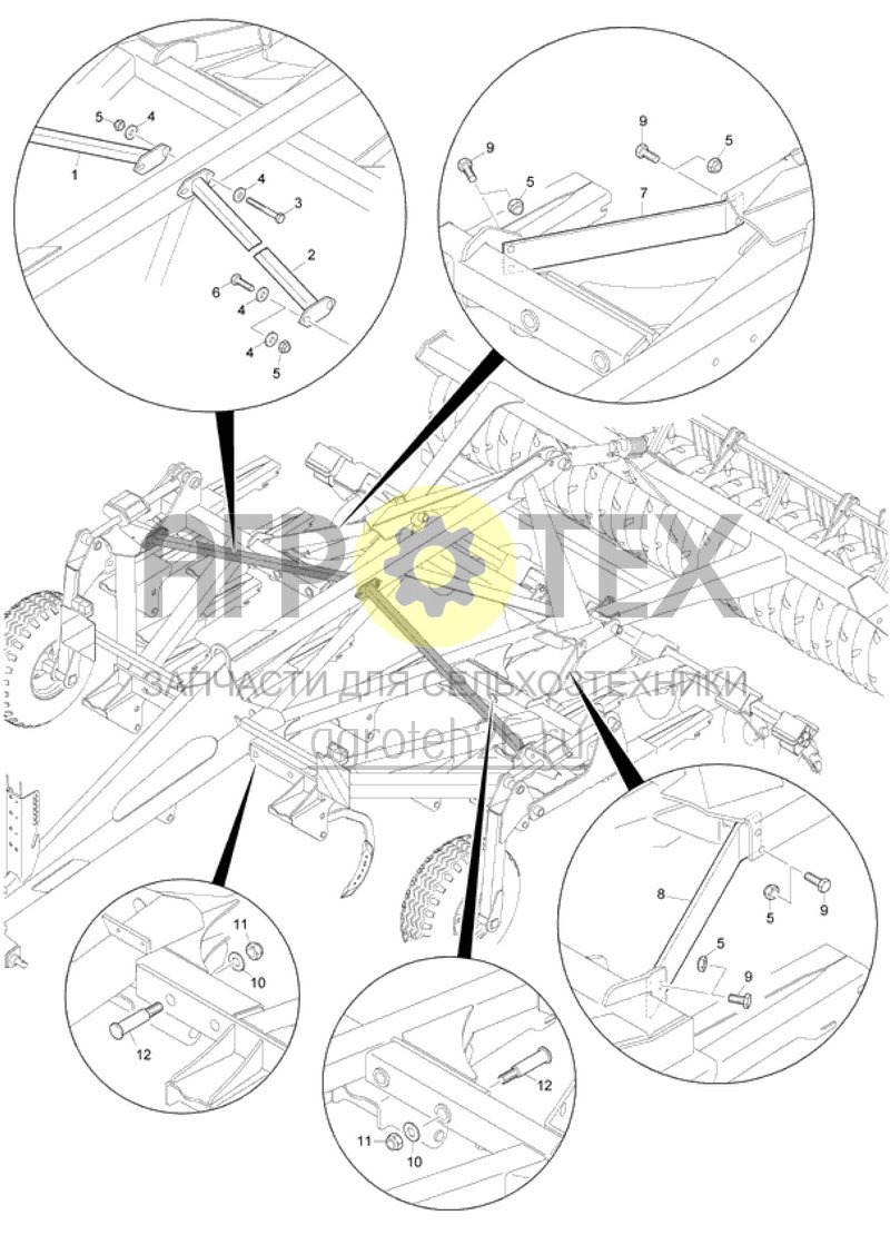  Verbindungsteile Fahrwerk, Rahmen, Seitenteile (ETB-016926)  (№12 на схеме)