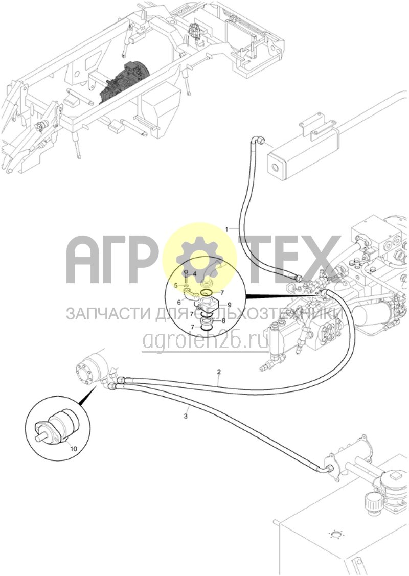 Чертеж  двигатель приводной для опрыскивающего и смешивающего насоса (ETB-017144) 