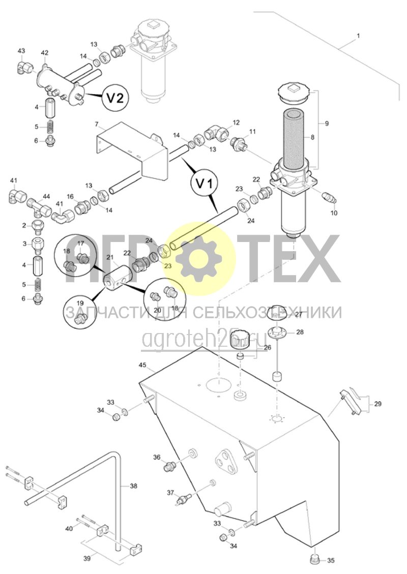  масляный бак гидравлика (ETB-017149)  (№28 на схеме)
