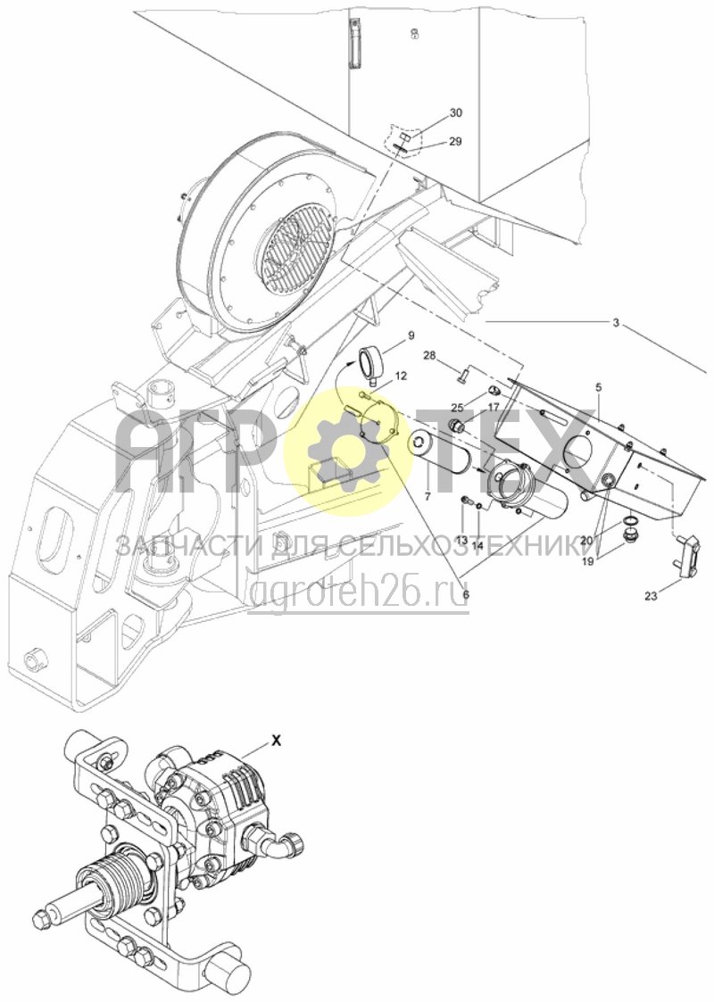 Чертеж  Hydr. Bordaggregat PTO - ?ltank (ETB-017381) 