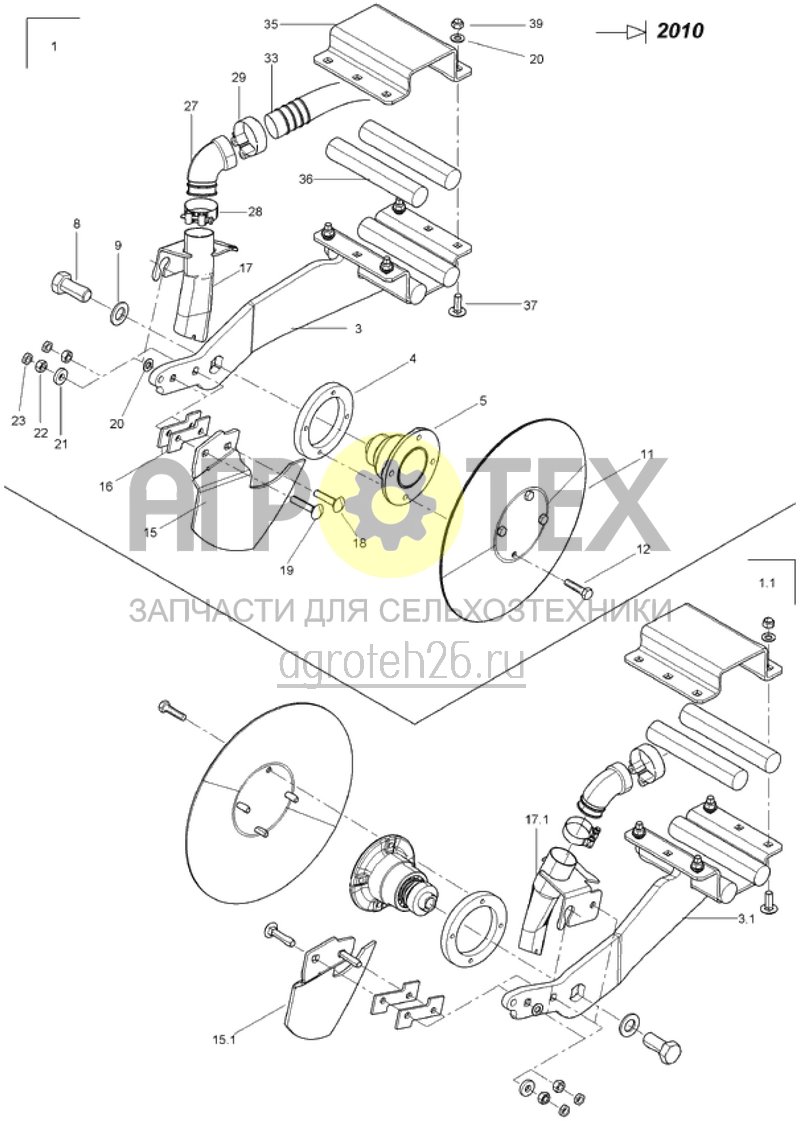 Чертеж  D?ngers?schar 400, rechts und links (ETB-017459) 