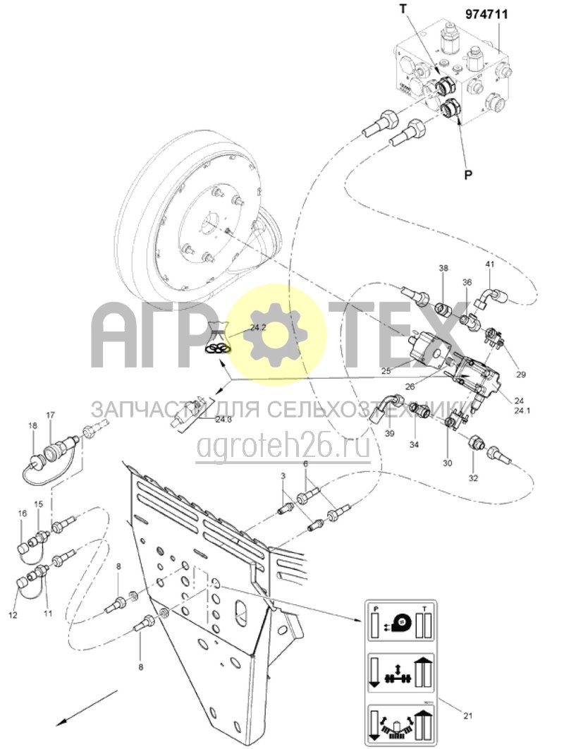 Чертеж  Hydr.teile ED-Gebl?se (ETB-017484) 