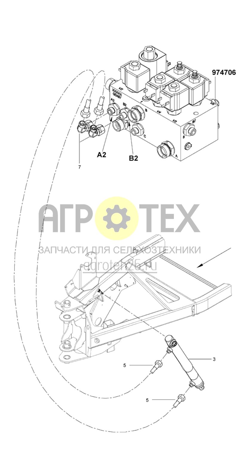 Чертеж  Hydr.teile Spornrad (ETB-017485) 