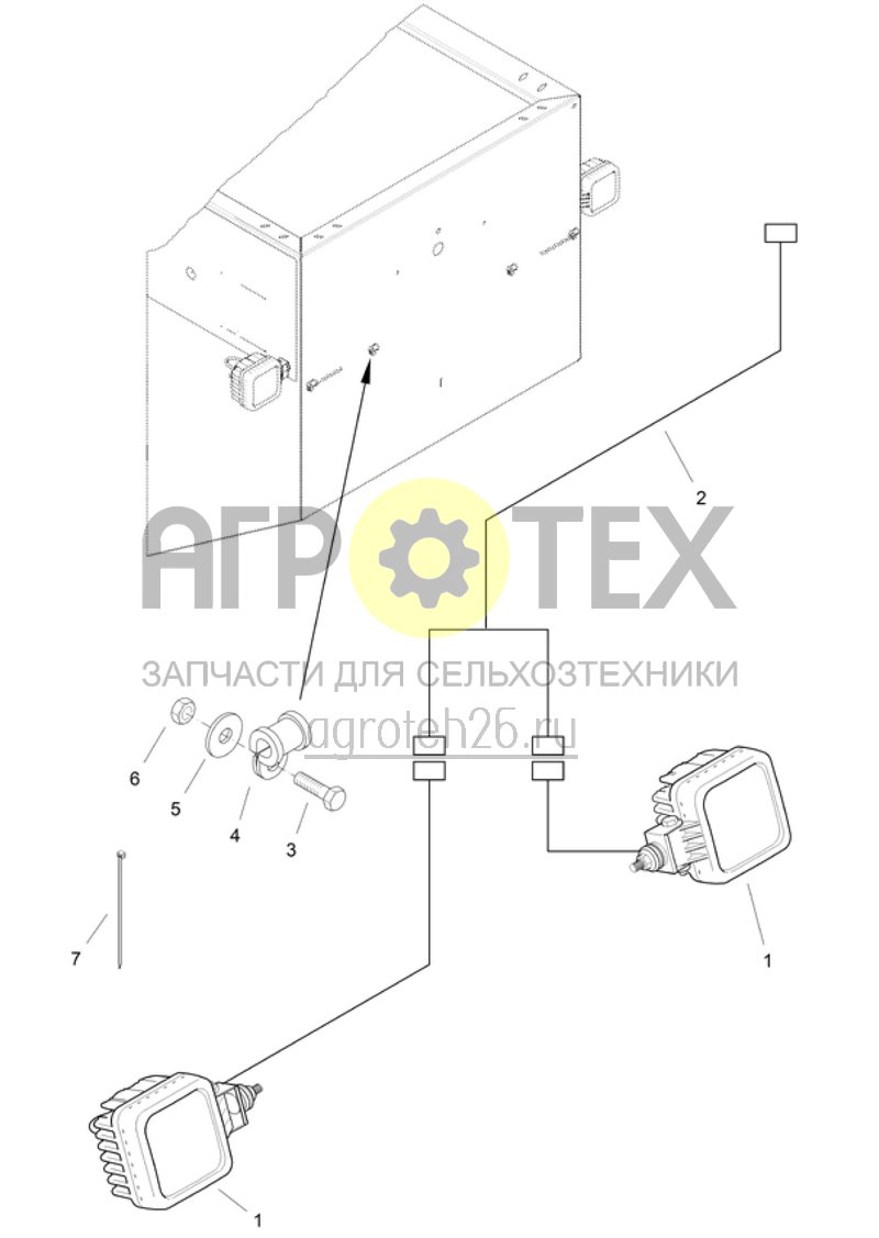  (RUS)Arbeitsbeleuchtung am Tank (ETB-017508)  (№1 на схеме)