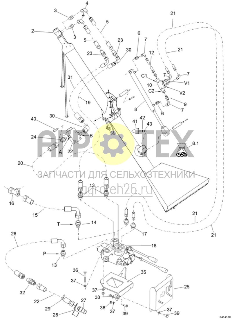 Чертеж  (RUS)D?ngerbef?llschnecke - Hydraulikteile ab Bauj. 2014 (ETB-017527) 