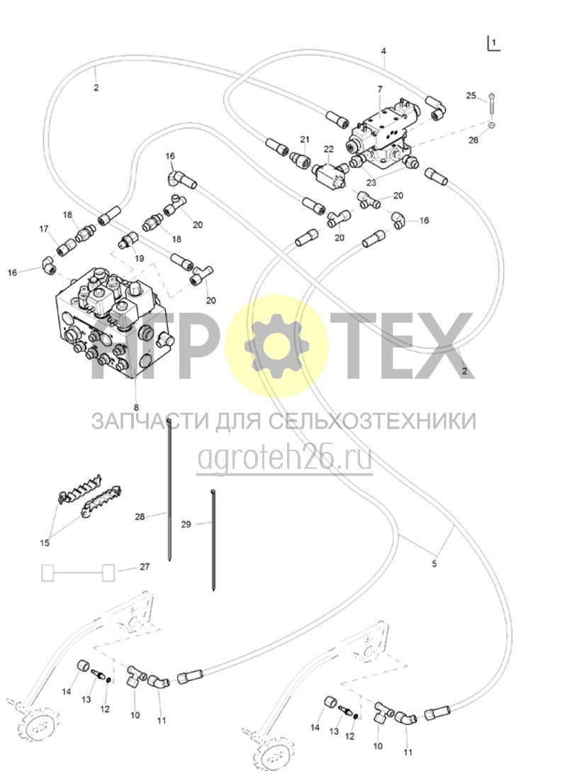 Чертеж  (RUS)Hydr.-Teile Elektronisches Steuerventil und Hydrauliksatz (ETB-017650) 