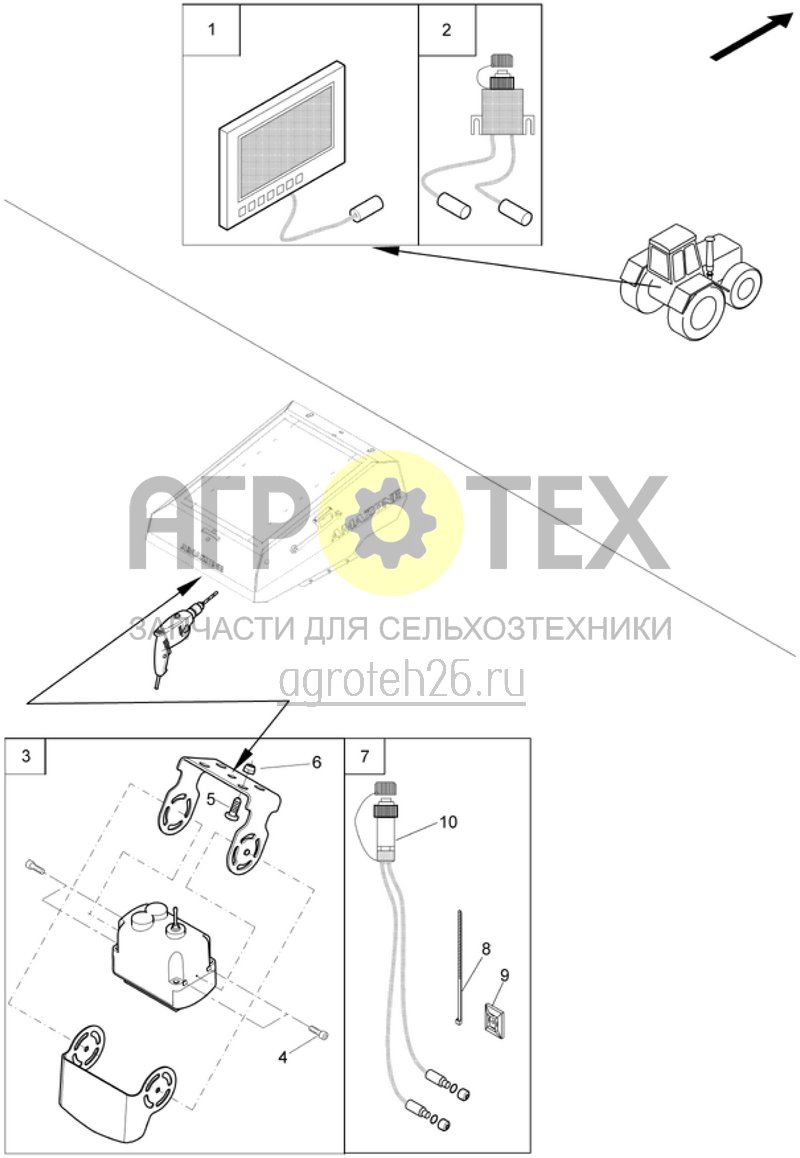 Чертеж  Монитор/камера заднего вида - навесной комплект EDX 6000 -TC (ETB-017663) 