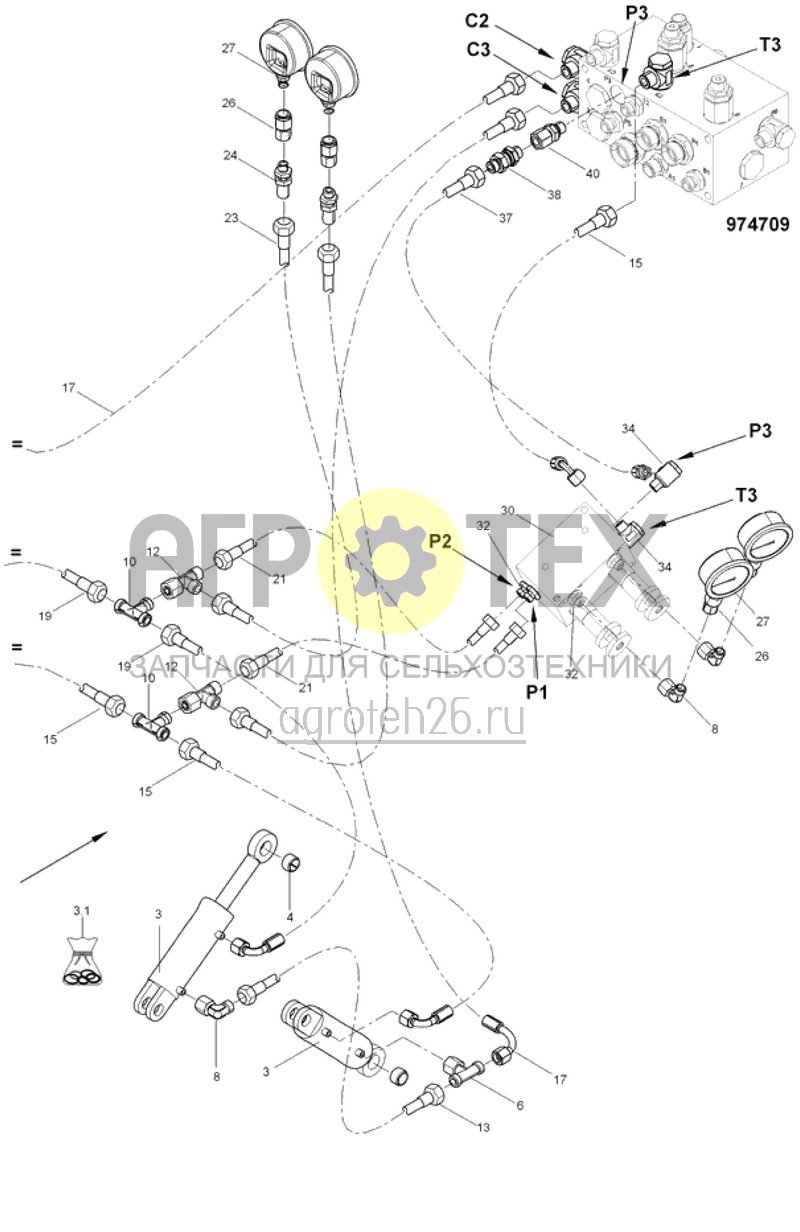 Чертеж  Hydr.teile D?ngerschardruck / ED-Schardruck (ETB-017810) 