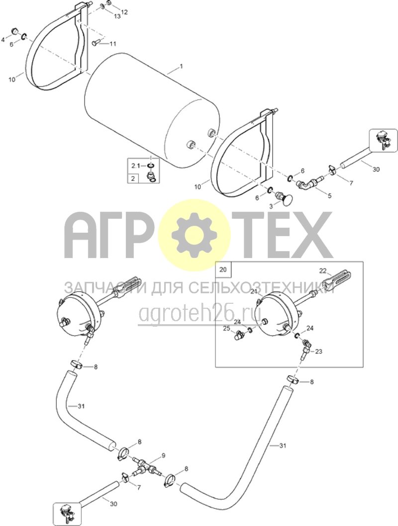 Чертеж  Druckluftbeh?lter / Membranzylinder (ETB-017881) 