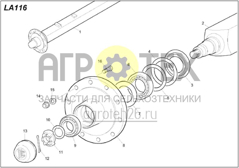  Achse ungebremst, Einzelteile (ETB-018042)  (№8 на схеме)