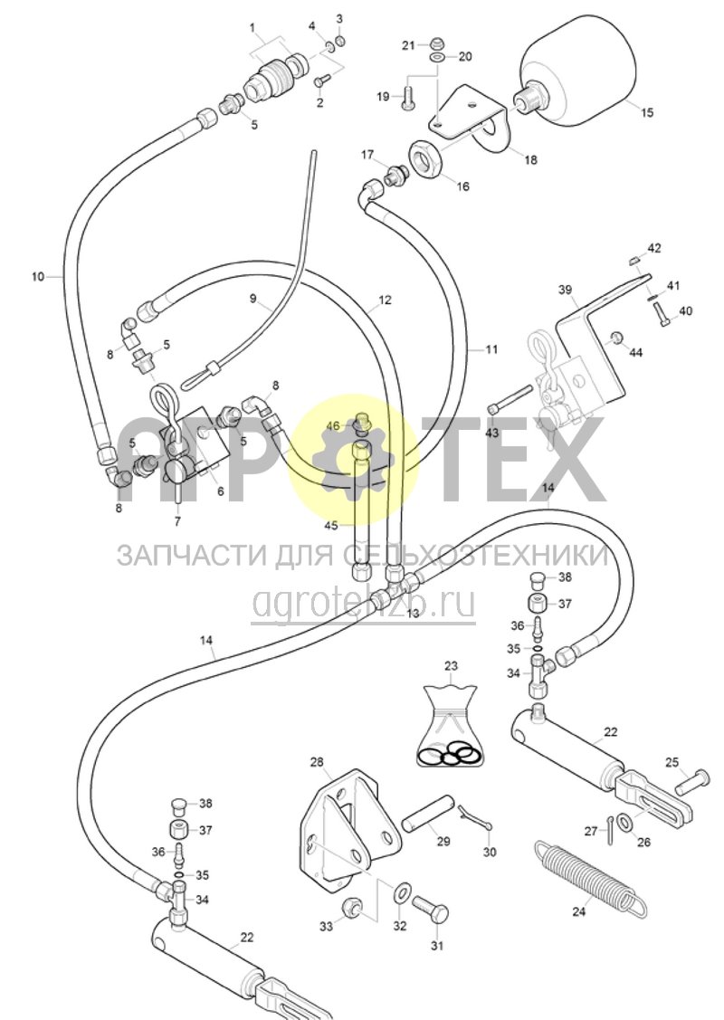 Чертеж  (RUS)Hydraulische Bremsanlage (ETB-018046) 