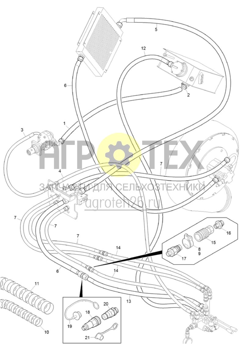 Чертеж  (RUS)Bordaggregat Hydraulikschl?uche (ab 2016) (ETB-018062) 