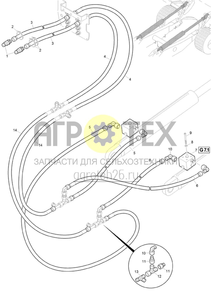 Чертеж  (RUS)Hydr.-Teile Aushub Condor 12001 (ab 01.2016) (ETB-018069) 