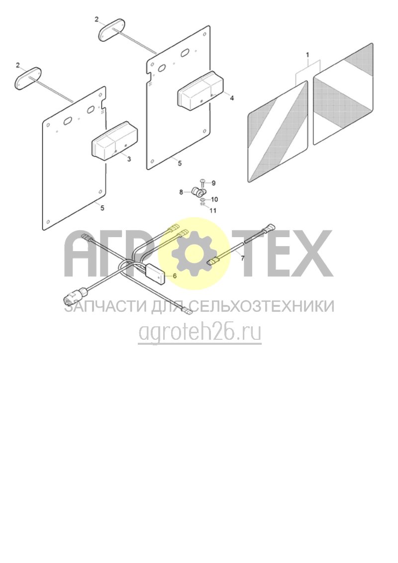 Чертеж  (RUS)Beleuchtungssatz mit LED (ab 03.2015) (ETB-018113) 